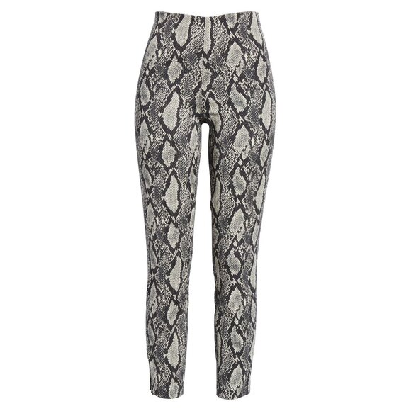 Alice + Olivia Black and Gray Snake Print Skinny Pants - Picture 4 of 9